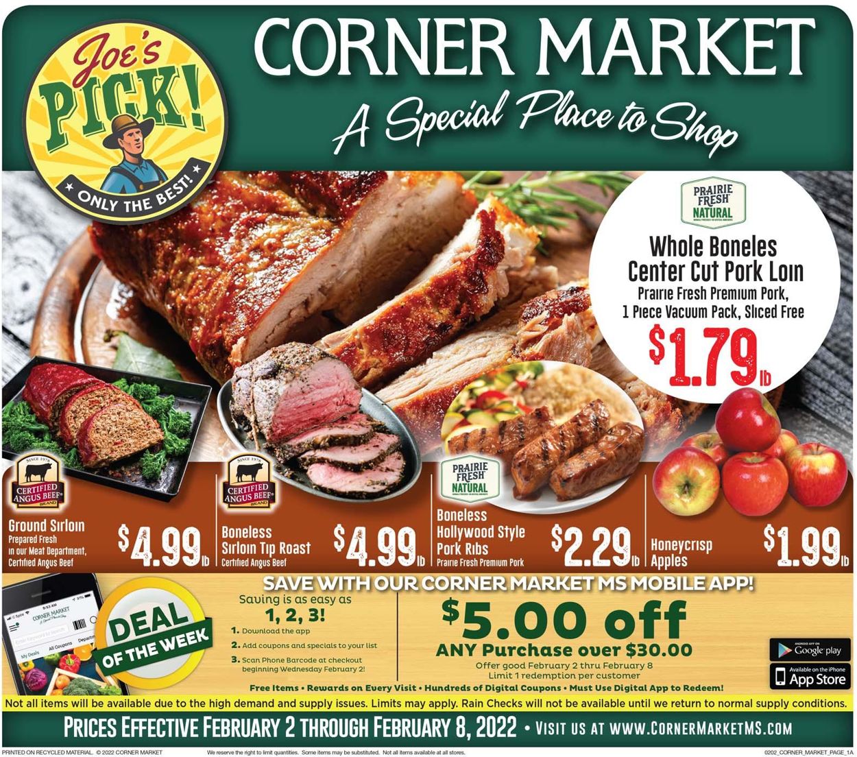 Corner Market Weekly Ad Circular - valid 02/02-02/08/2022