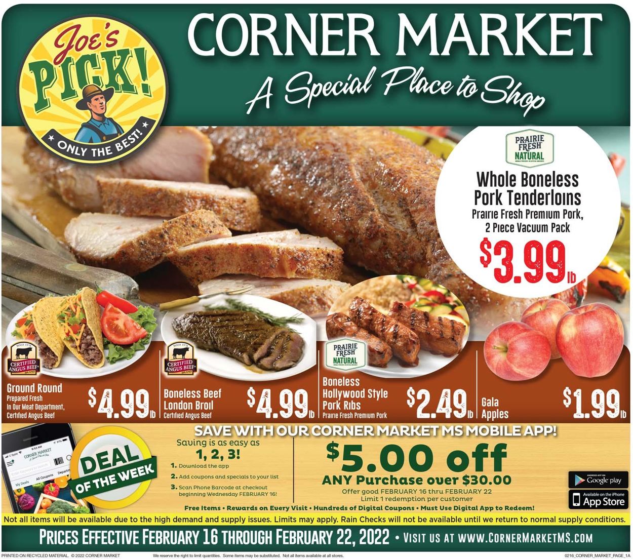 Corner Market Weekly Ad Circular - valid 02/16-02/22/2022