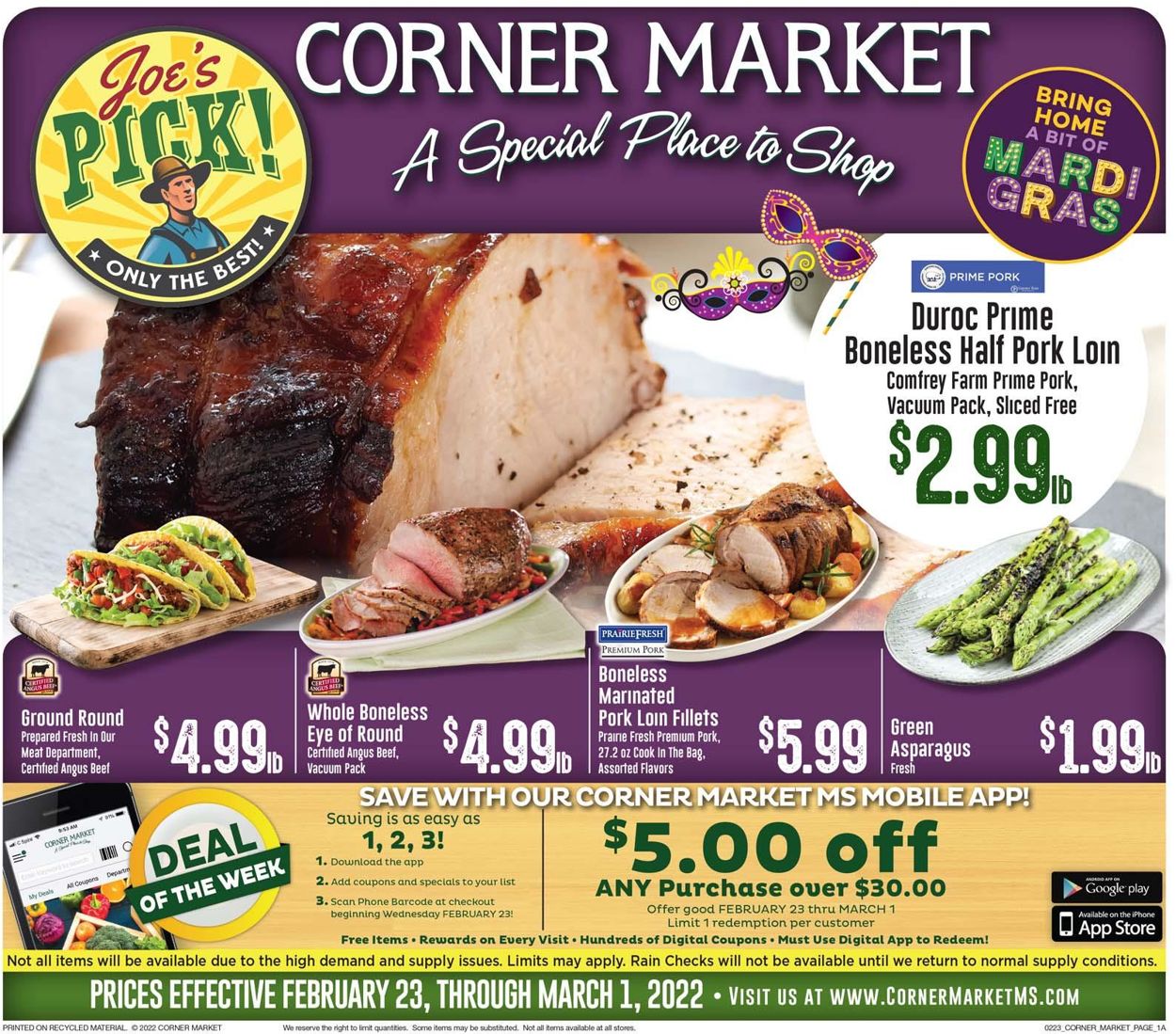 Corner Market Weekly Ad Circular - valid 02/23-03/01/2022