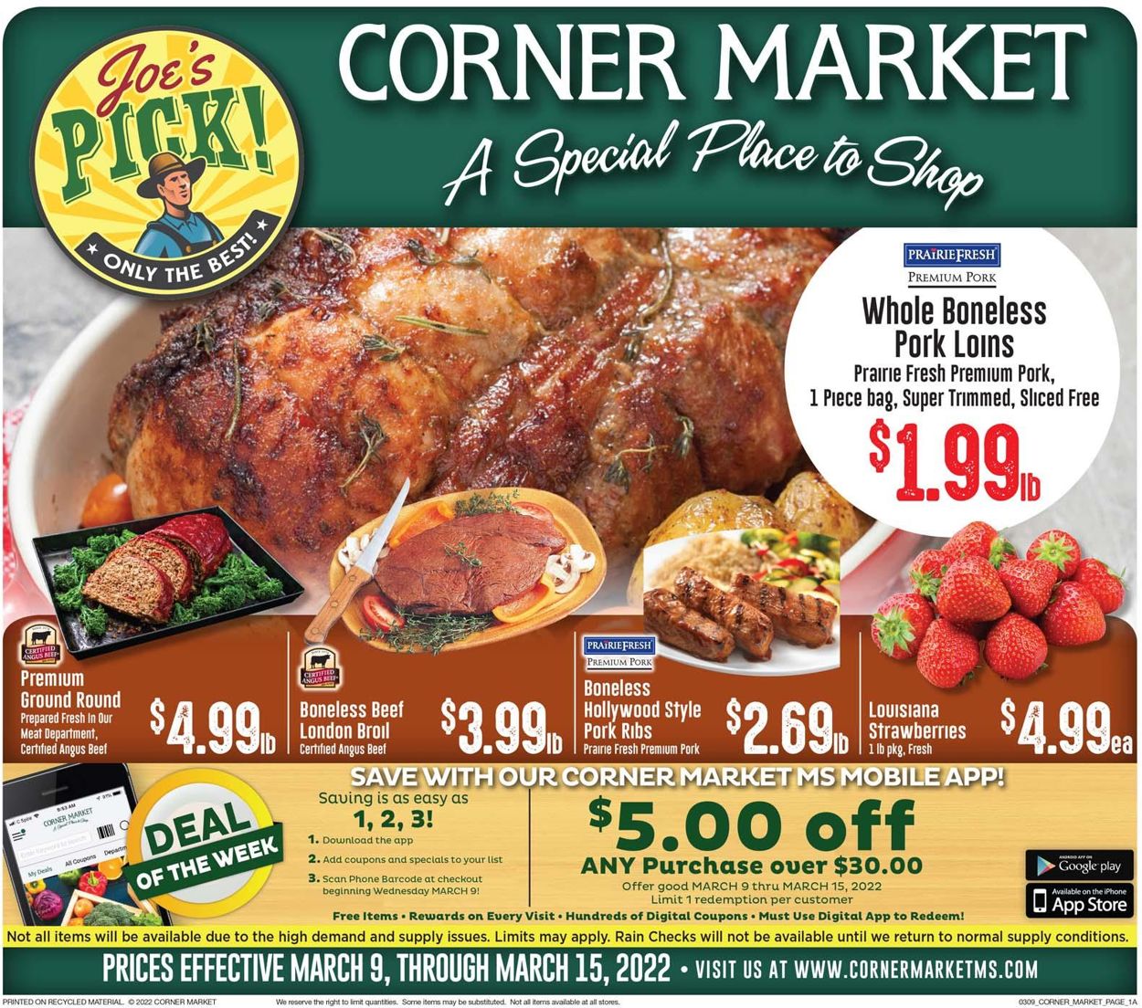 Corner Market Weekly Ad Circular - valid 03/09-03/15/2022