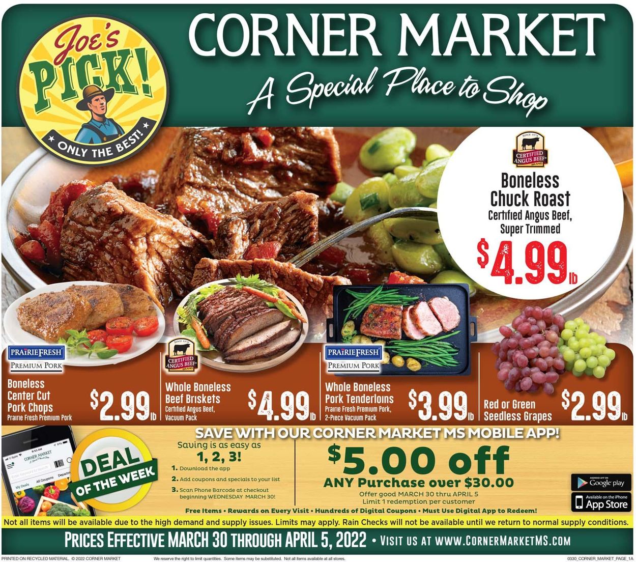 Corner Market Weekly Ad Circular - valid 03/30-04/05/2022