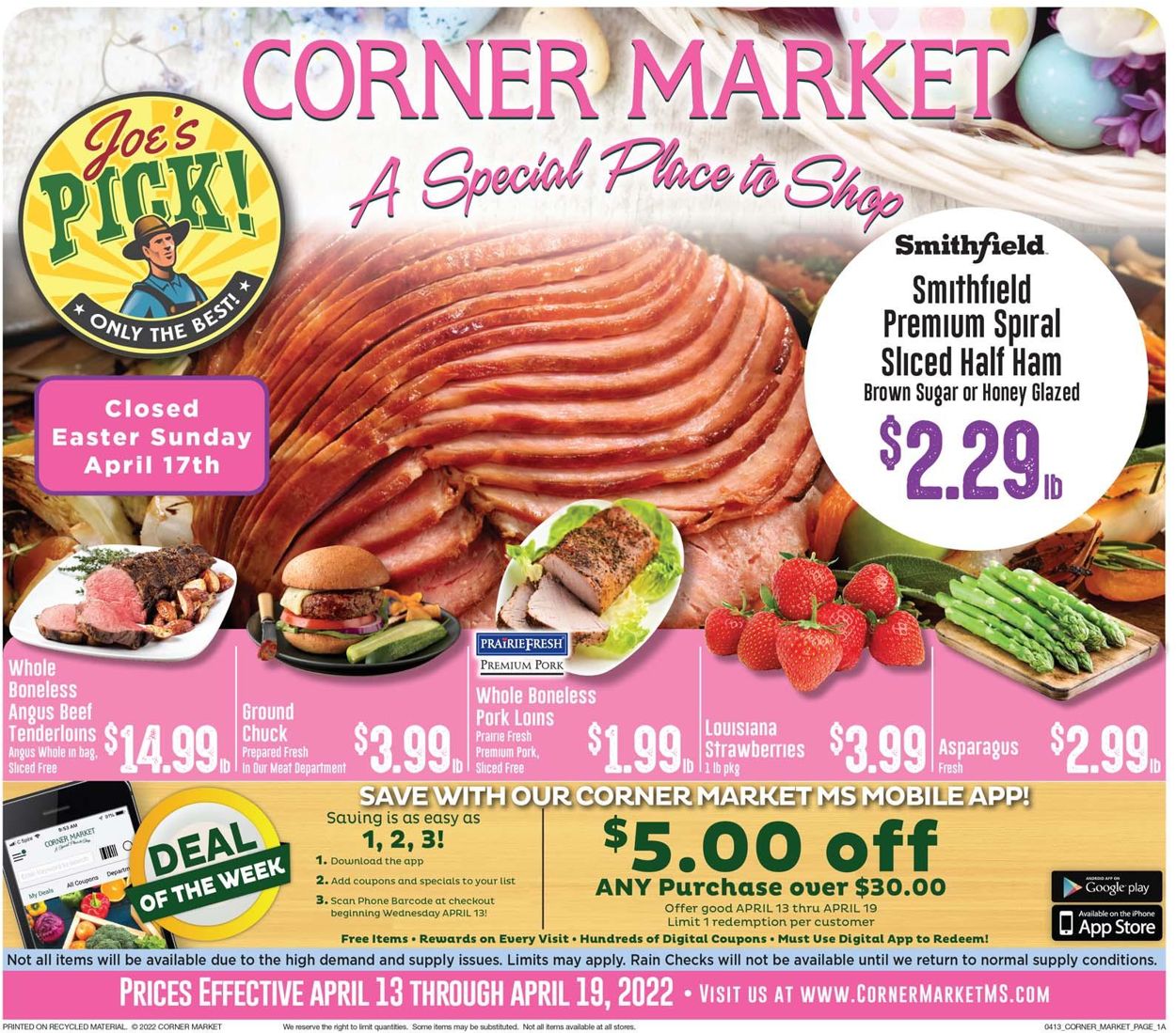 Corner Market EASTER 2022 Weekly Ad Circular - valid 04/13-04/19/2022