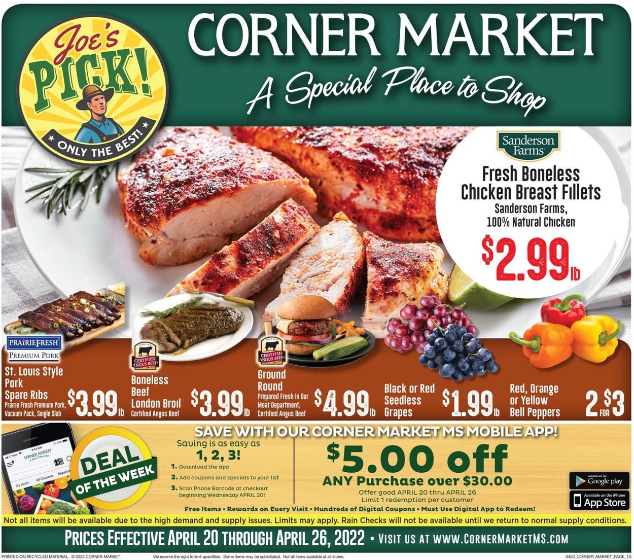 Corner Market Weekly Ad Circular - valid 04/20-04/26/2022