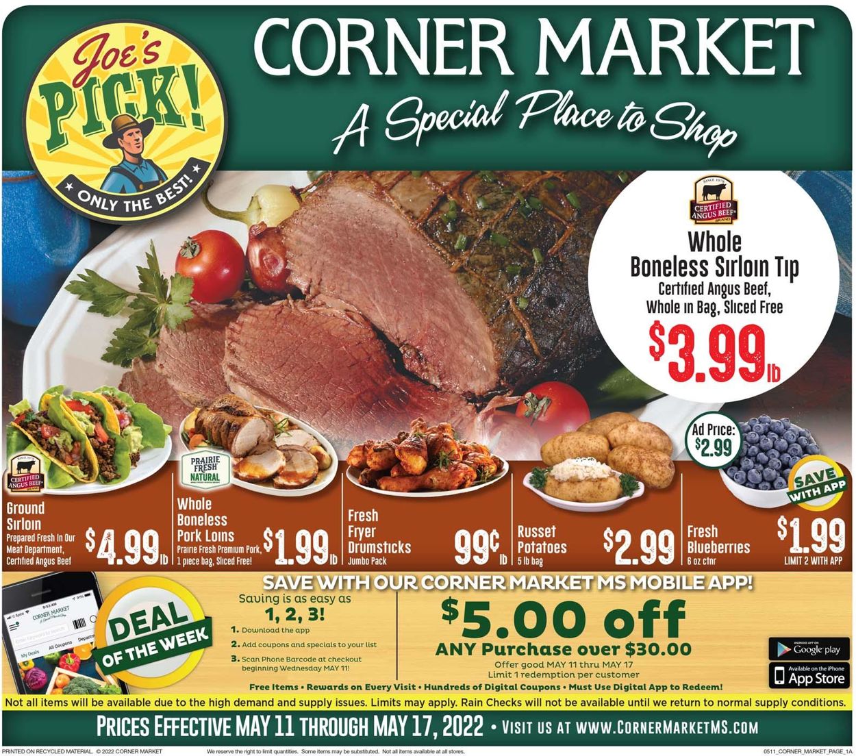 Corner Market Weekly Ad Circular - valid 05/11-05/17/2022