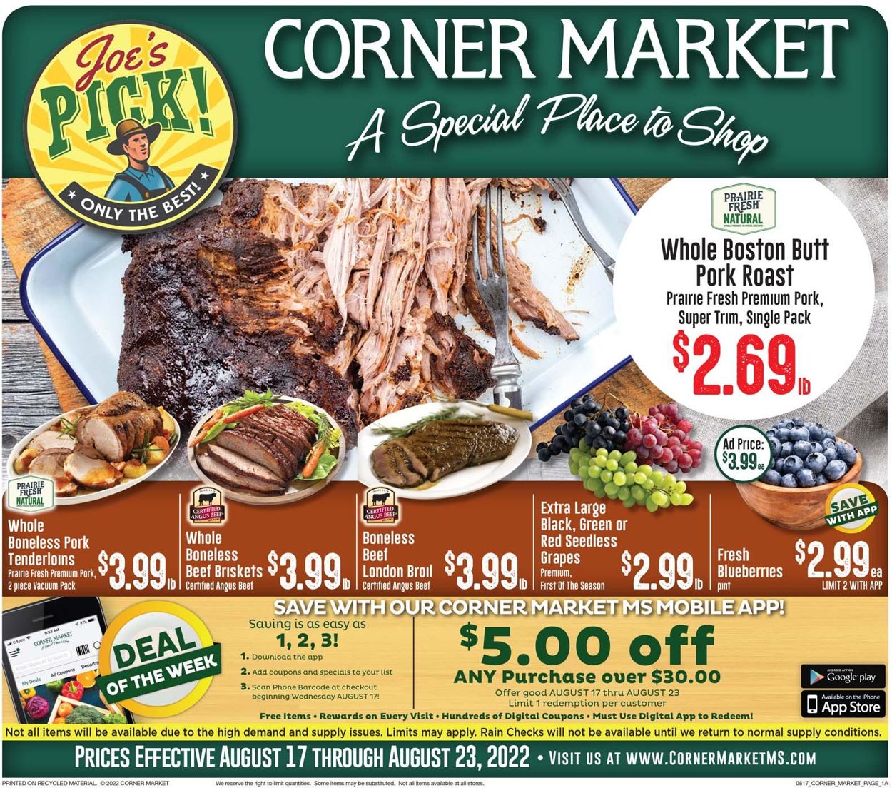 Corner Market Weekly Ad Circular - valid 08/17-08/23/2022