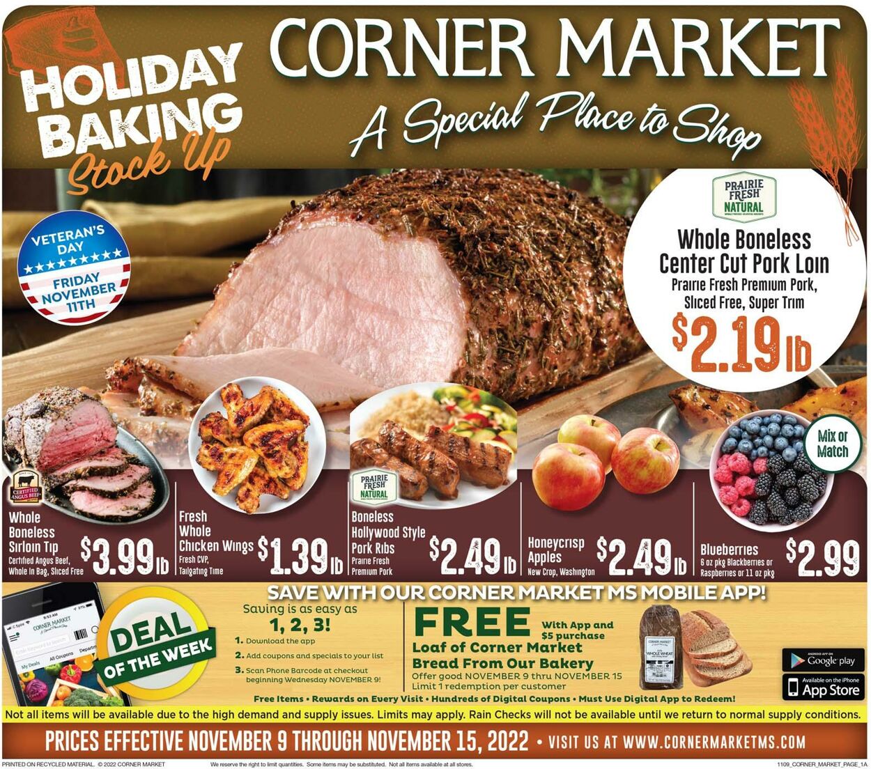 Corner Market Weekly Ad Circular - valid 11/09-11/15/2022