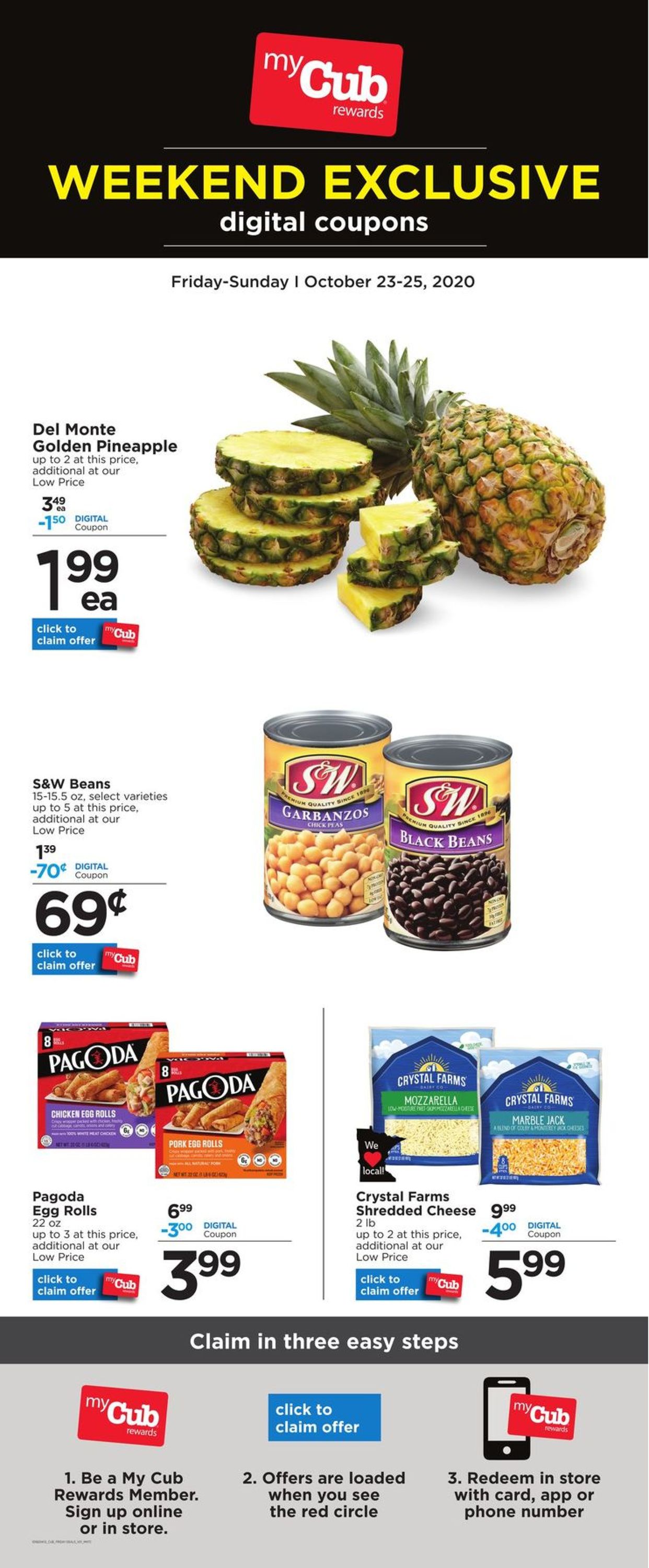 Cub Foods Weekly Ad Circular - valid 10/23-10/25/2020