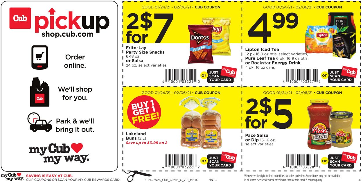 Cub Foods Coupon Savings 2021 Weekly Ad Circular - valid 01/24-02/06/2021 (Page 16)