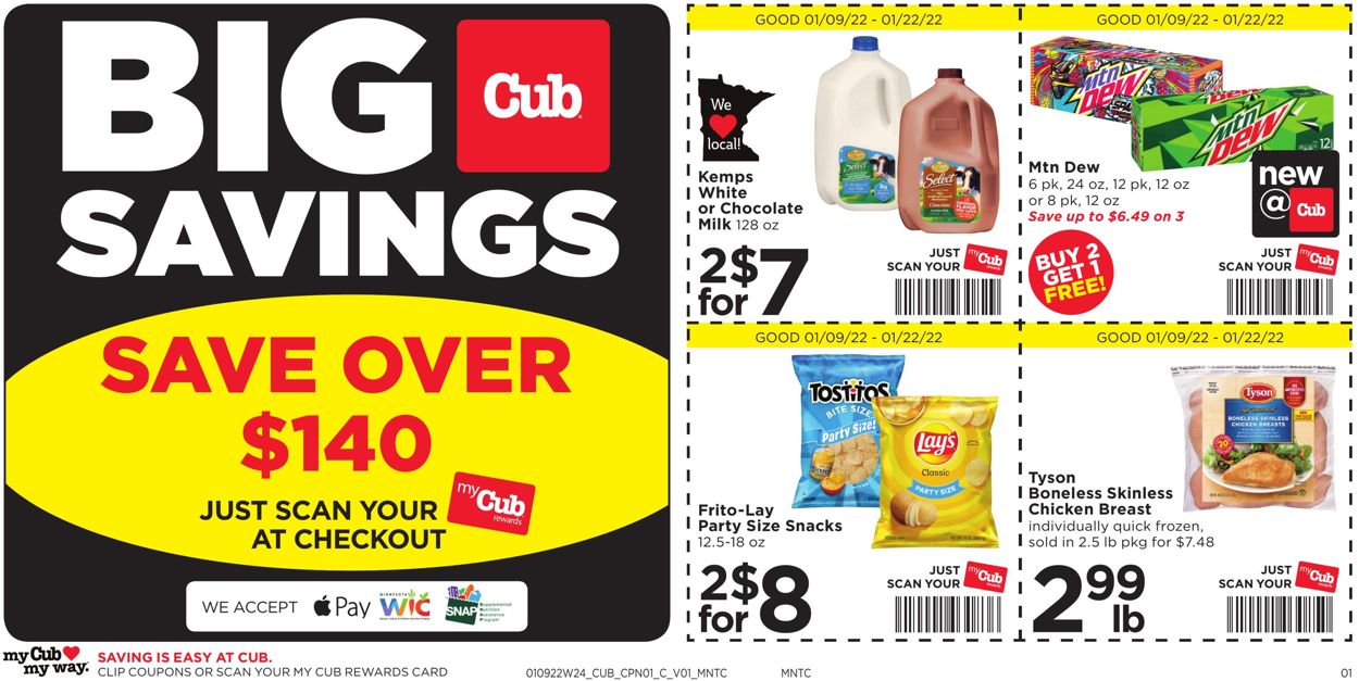 Cub Foods Weekly Ad Circular - valid 01/09-01/22/2022