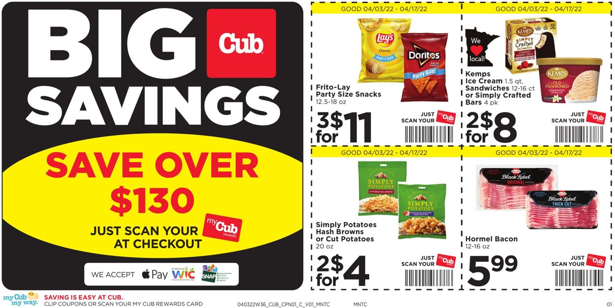 Cub Foods Weekly Ad Circular - valid 04/03-04/17/2022