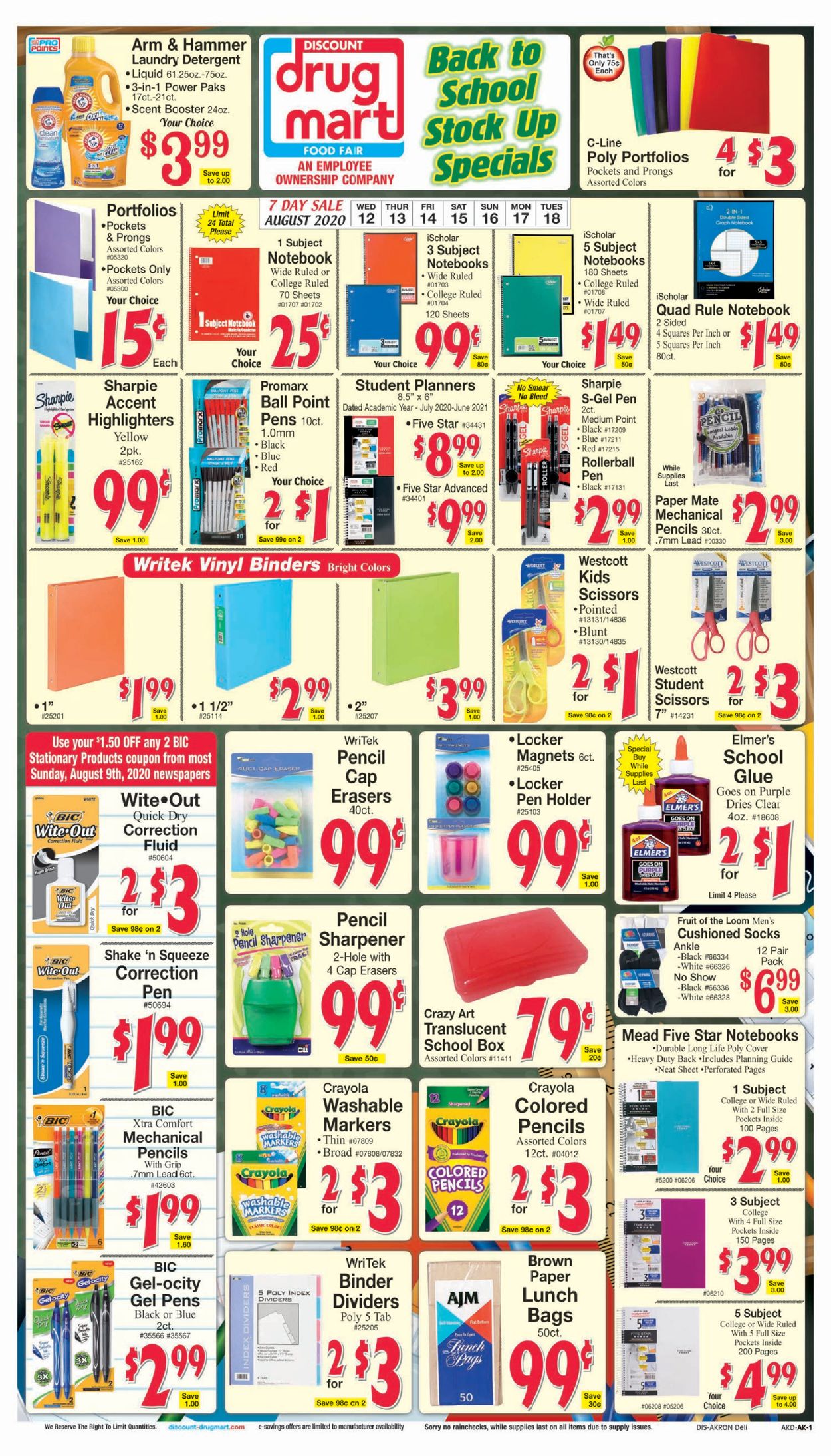 Discount Drug Mart Weekly Ad Circular - valid 08/12-08/18/2020