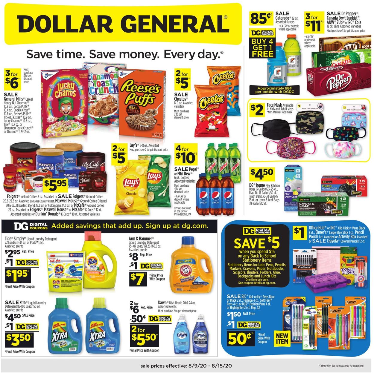 Dollar General Weekly Ad Circular - valid 08/09-08/15/2020