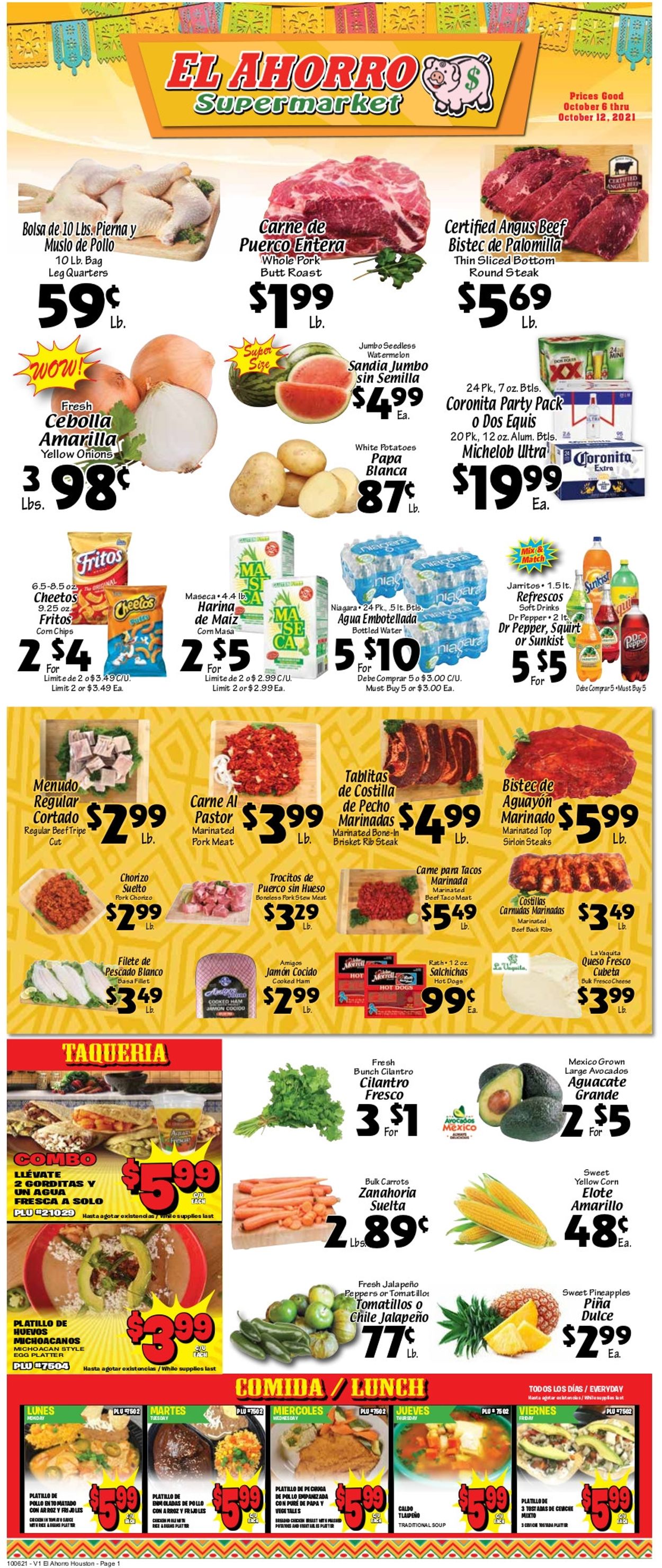El Ahorro Supermarket Weekly Ad Circular - valid 10/06-10/12/2021