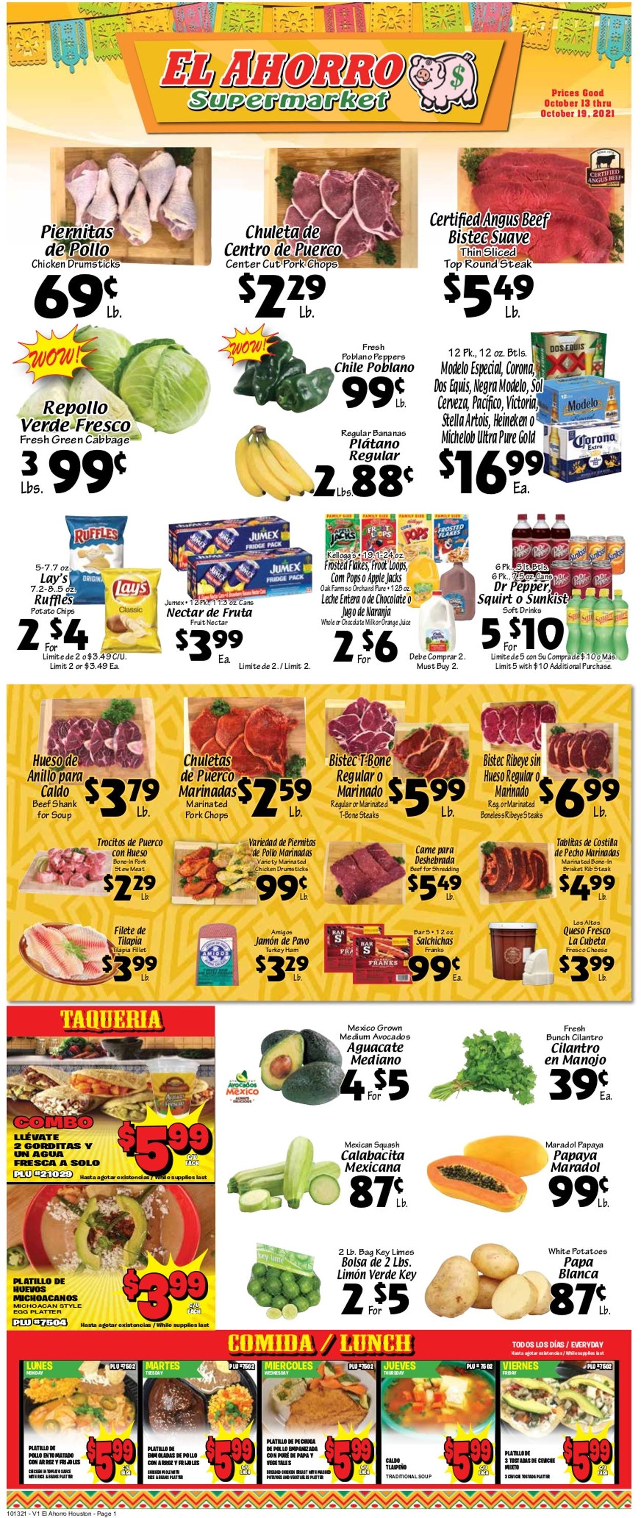 El Ahorro Supermarket Weekly Ad Circular - valid 10/13-10/19/2021