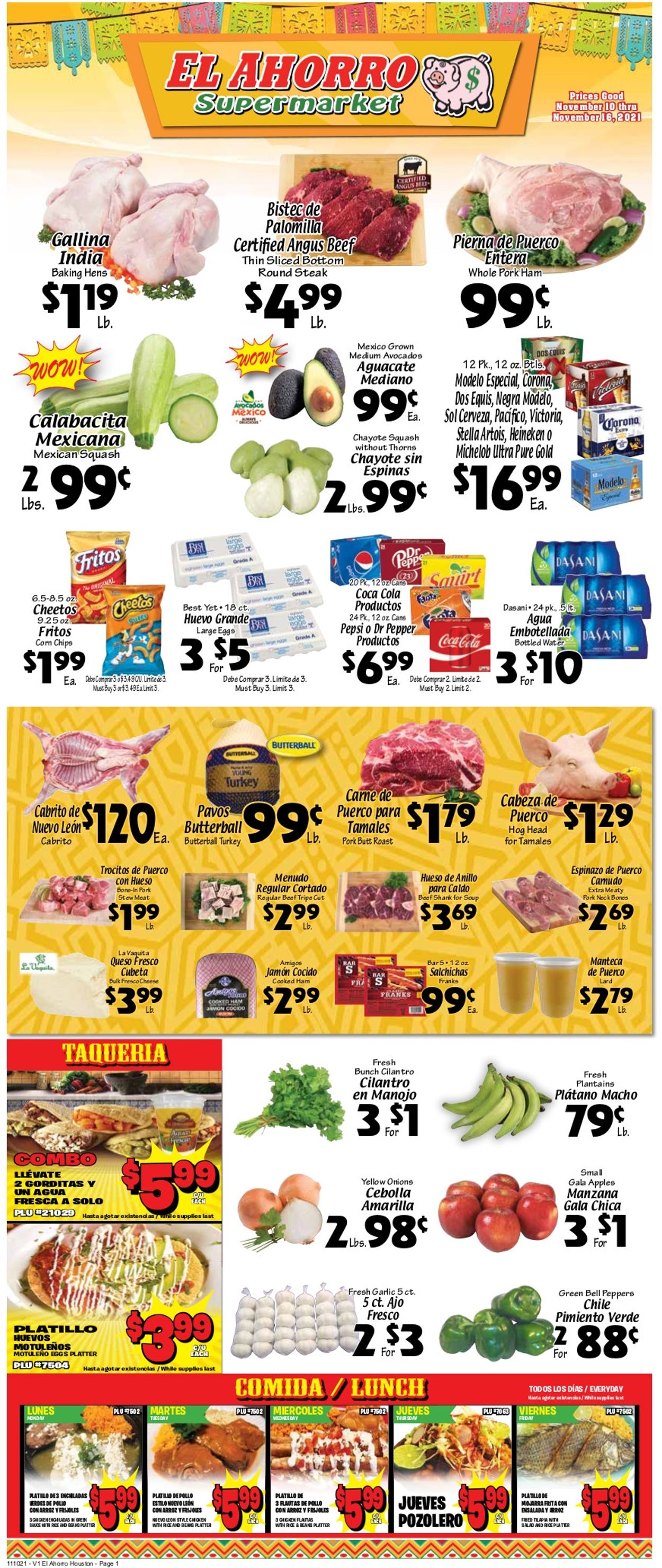El Ahorro Supermarket Weekly Ad Circular - valid 11/10-11/16/2021
