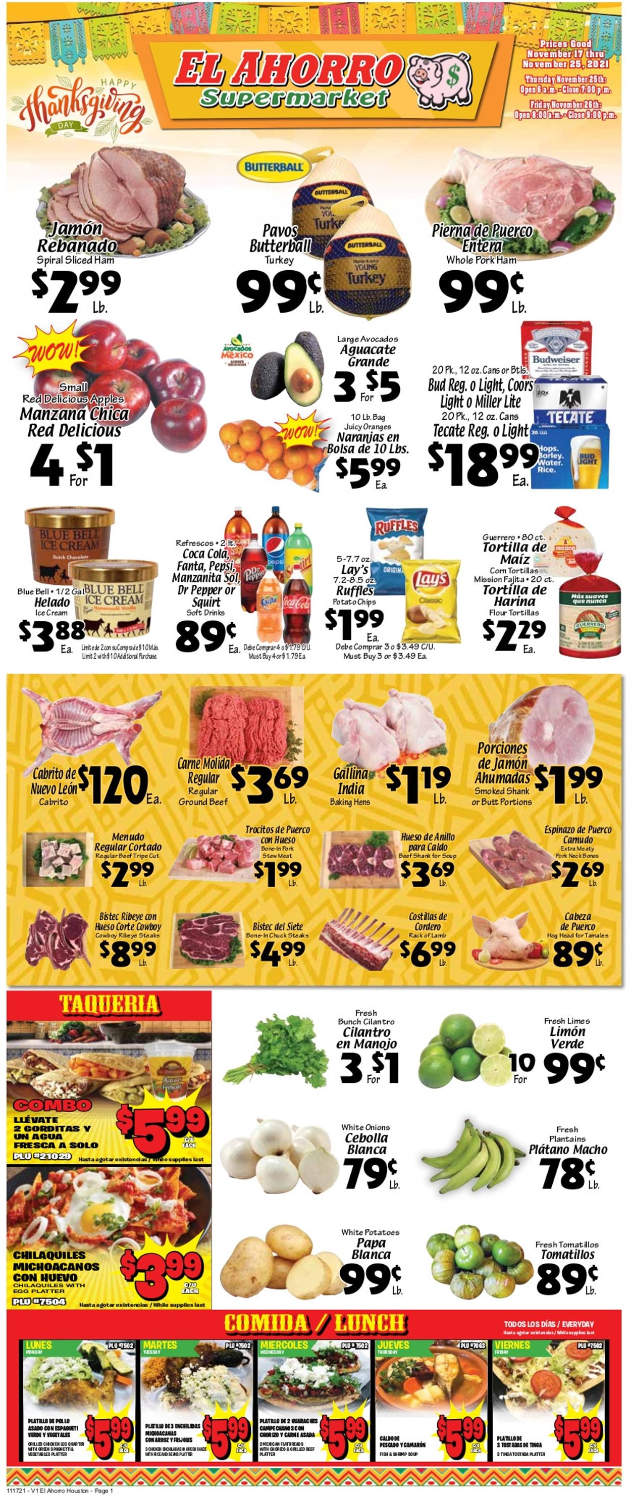El Ahorro Supermarket Weekly Ad Circular - valid 11/17-11/25/2021