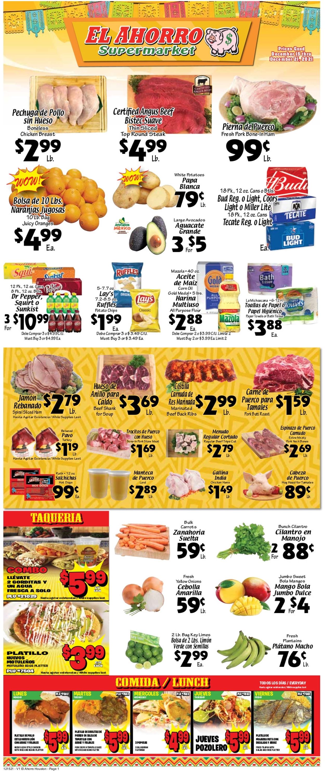 El Ahorro Supermarket Weekly Ad Circular - valid 12/15-12/21/2021