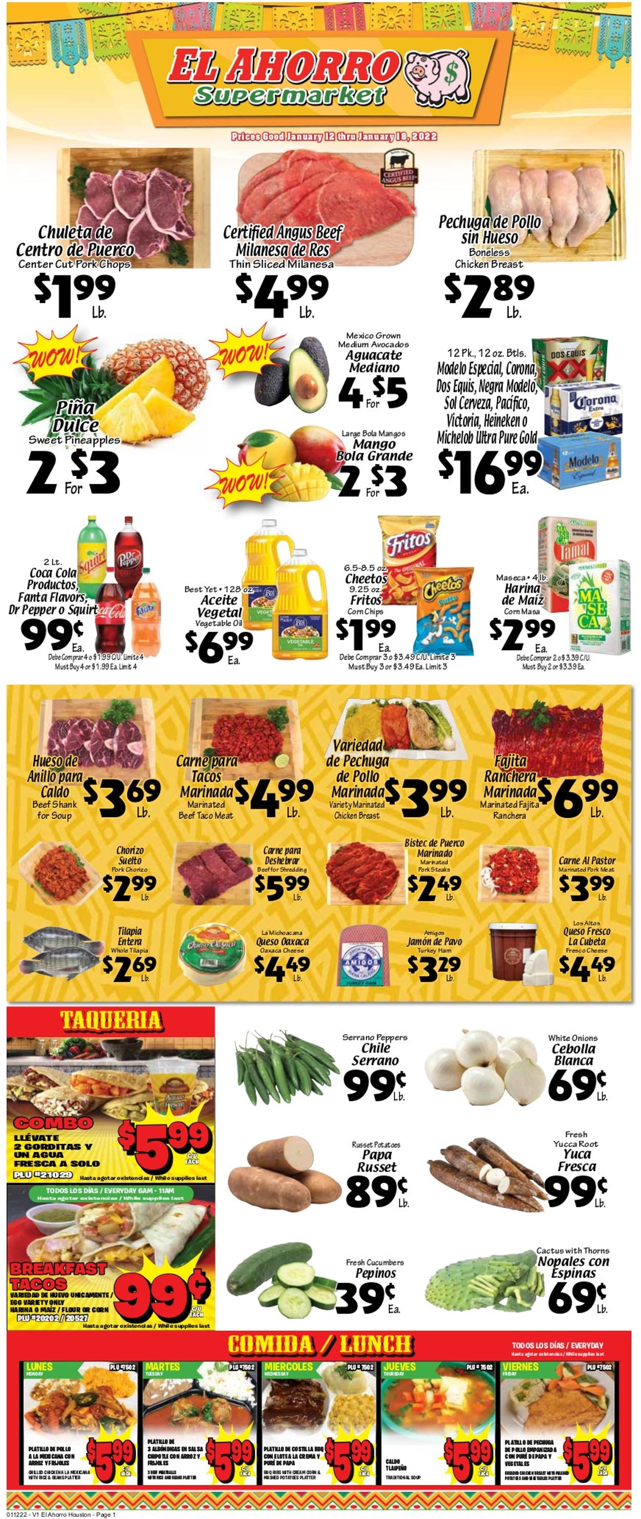 El Ahorro Supermarket Weekly Ad Circular - valid 01/12-01/18/2022