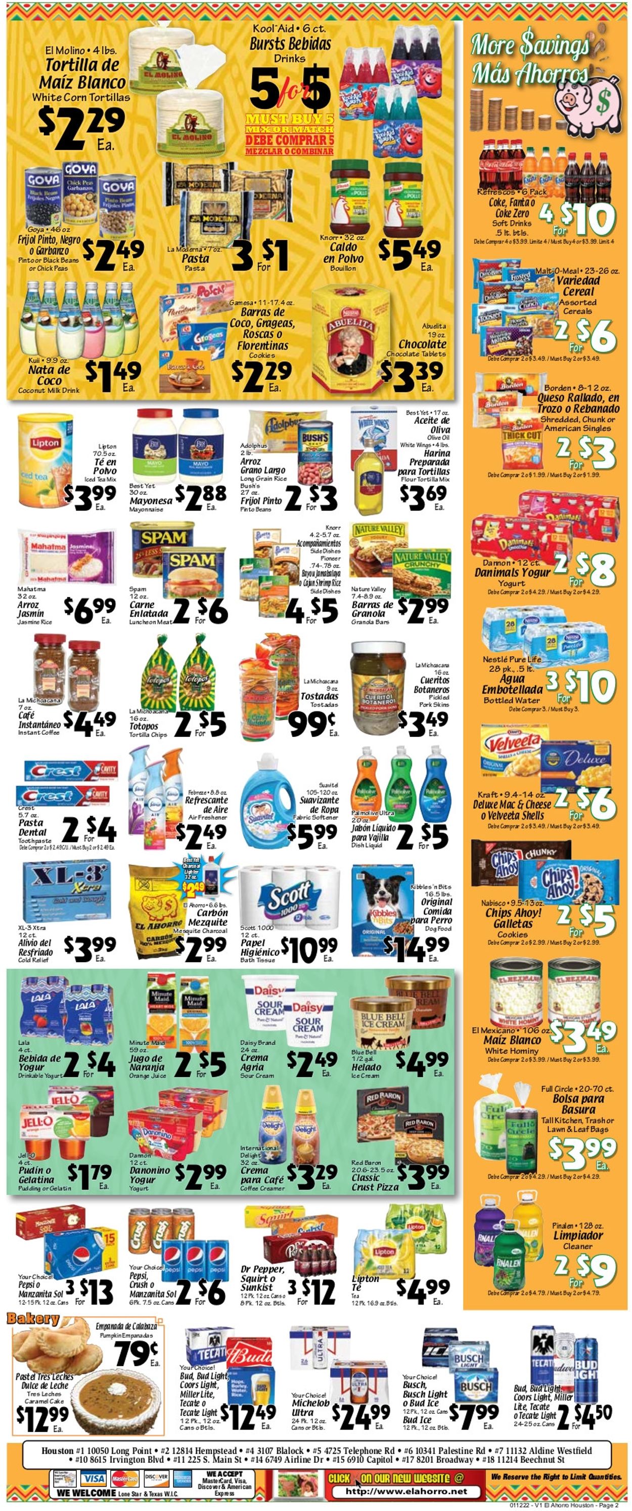 El Ahorro Supermarket Weekly Ad Circular - valid 01/12-01/18/2022 (Page 2)