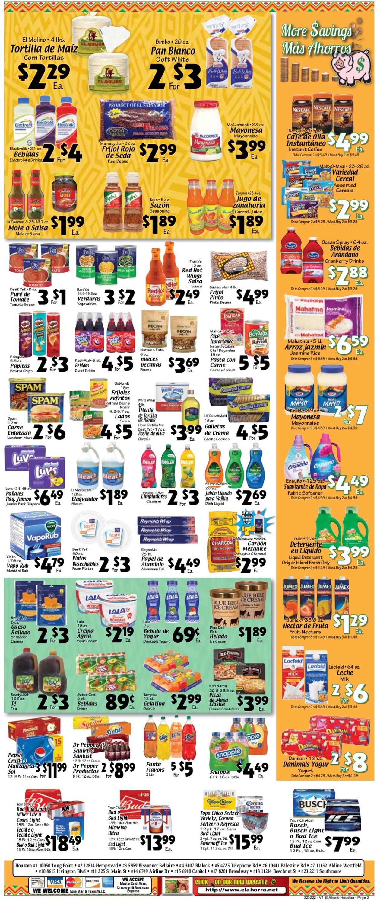 El Ahorro Supermarket Weekly Ad Circular - valid 02/02-02/08/2022 (Page 2)