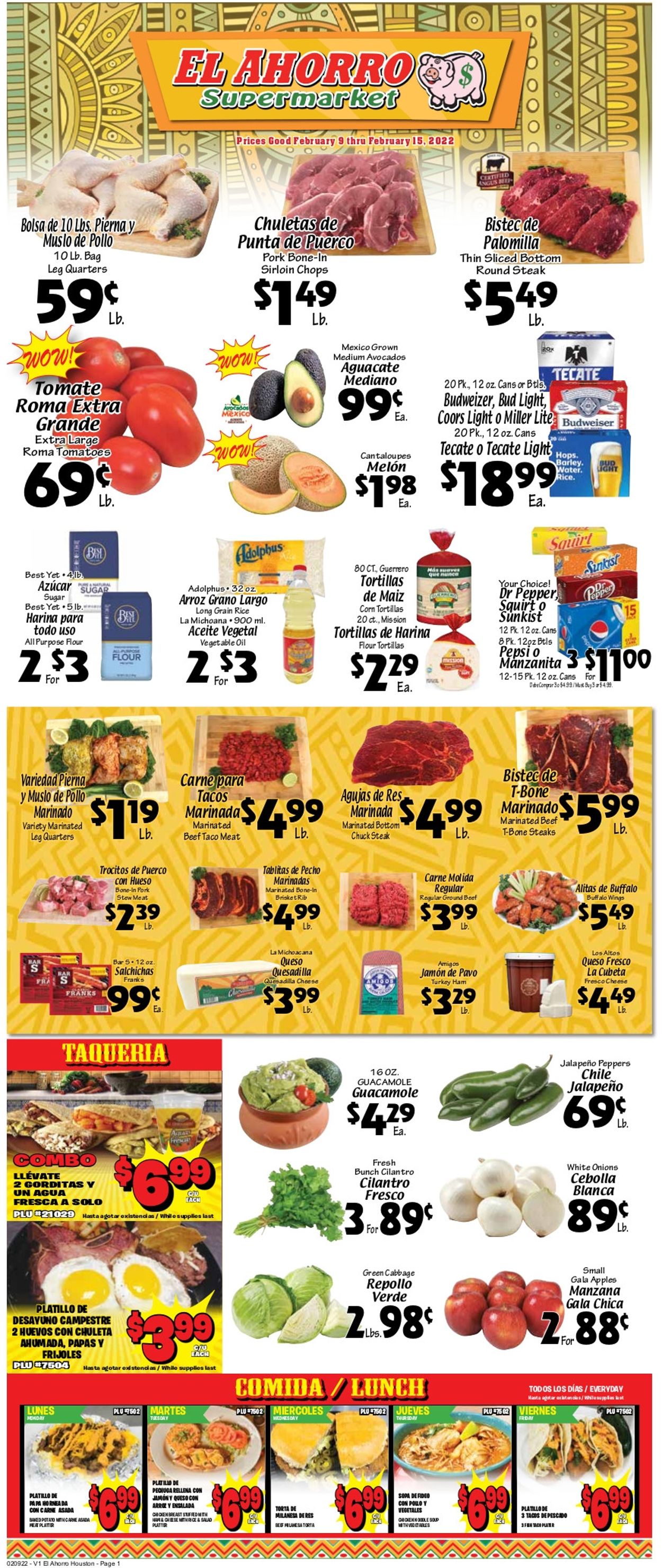El Ahorro Supermarket Weekly Ad Circular - valid 02/09-02/15/2022