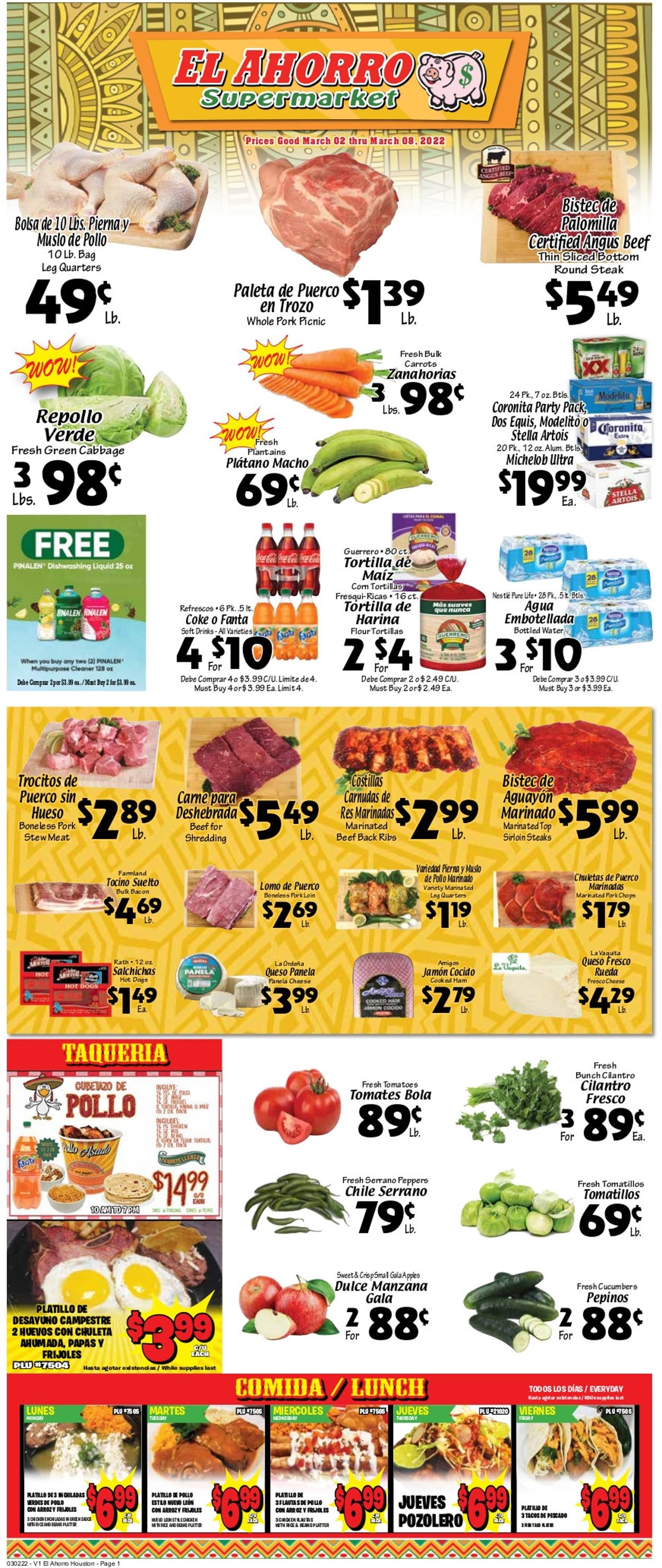 El Ahorro Supermarket Weekly Ad Circular - valid 03/02-03/08/2022