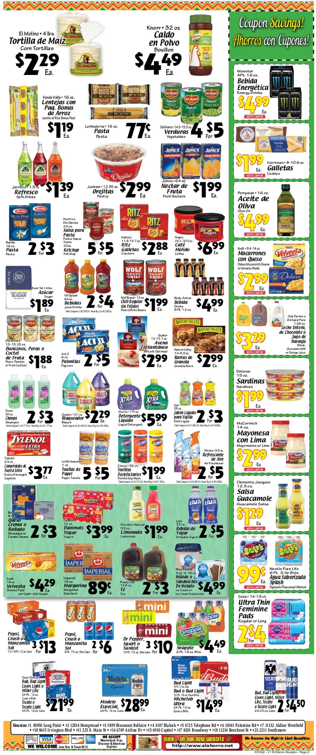 El Ahorro Supermarket Weekly Ad Circular - valid 03/16-03/22/2022 (Page 2)