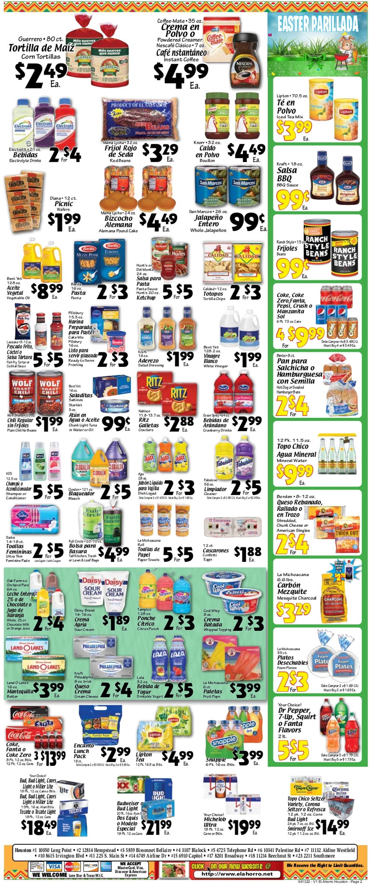El Ahorro Supermarket EASTER 2022 Weekly Ad Circular - valid 04/13-04/19/2022 (Page 2)