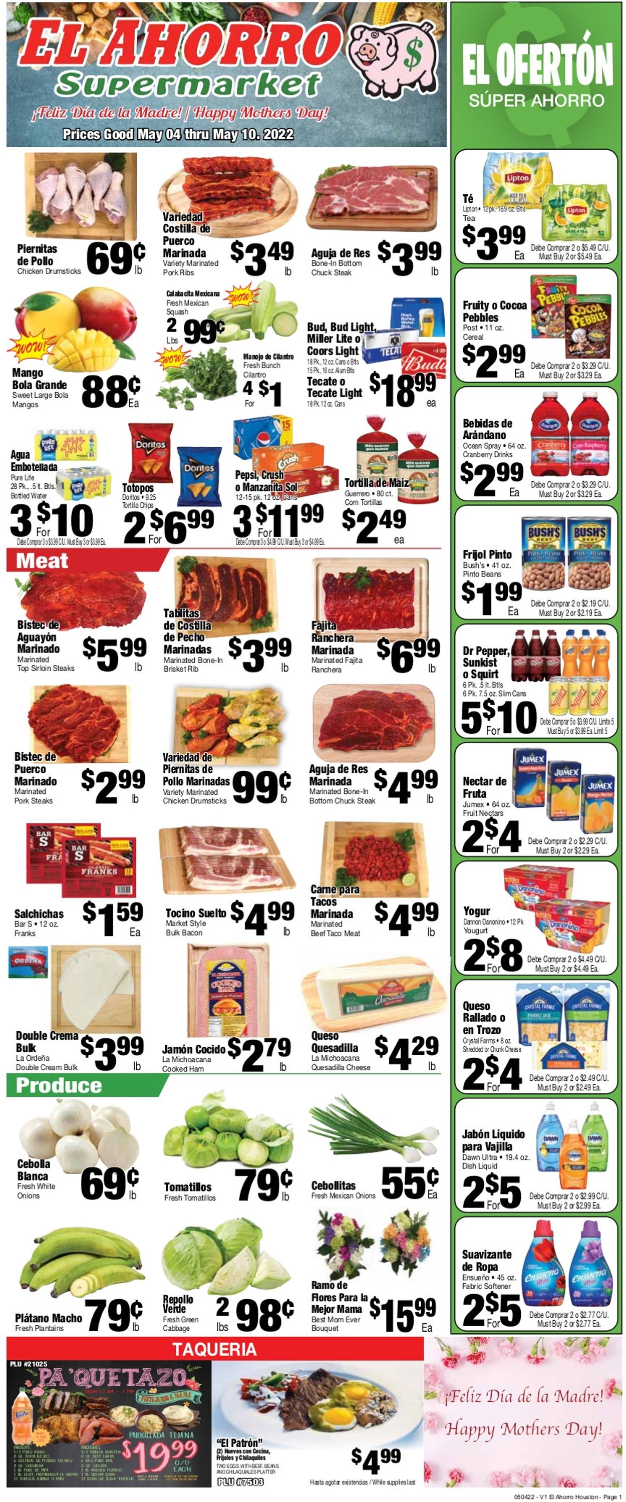El Ahorro Supermarket Weekly Ad Circular - valid 05/04-05/10/2022