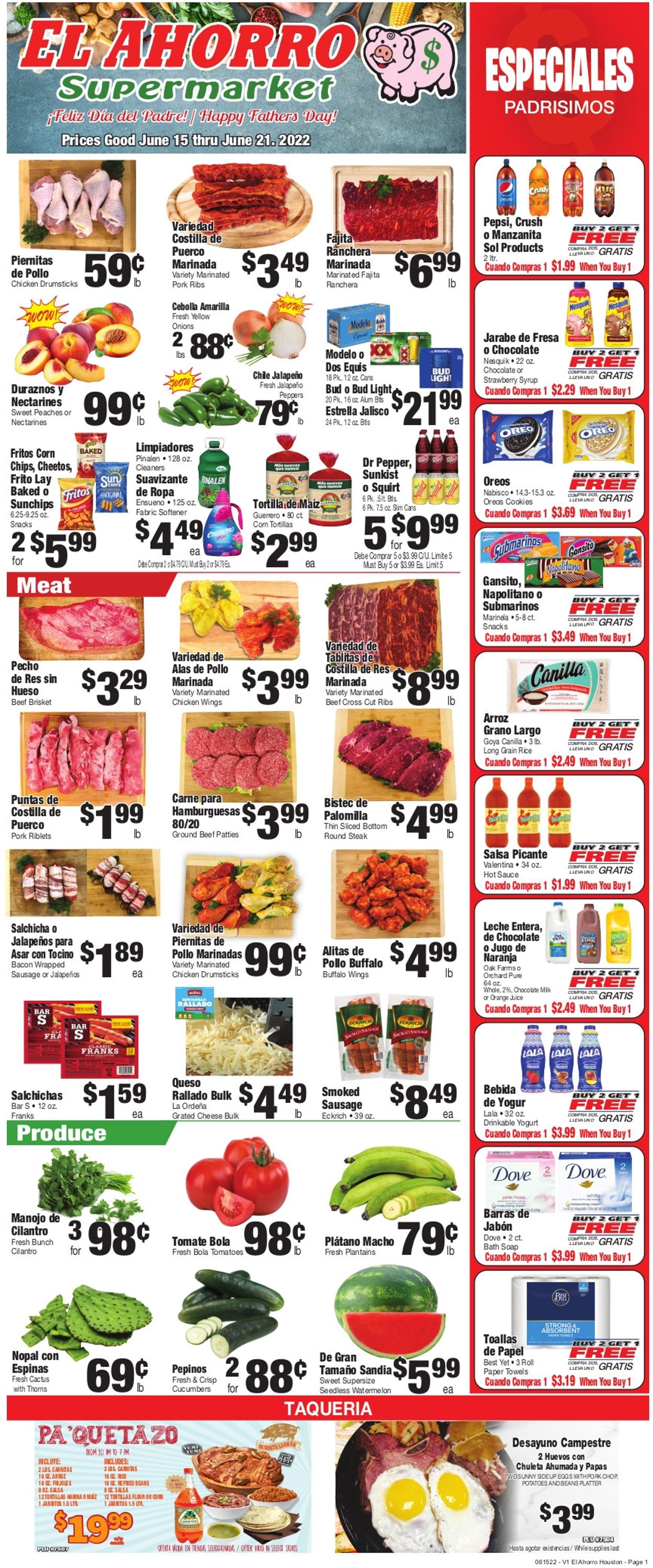 El Ahorro Supermarket Weekly Ad Circular - valid 06/15-06/21/2022