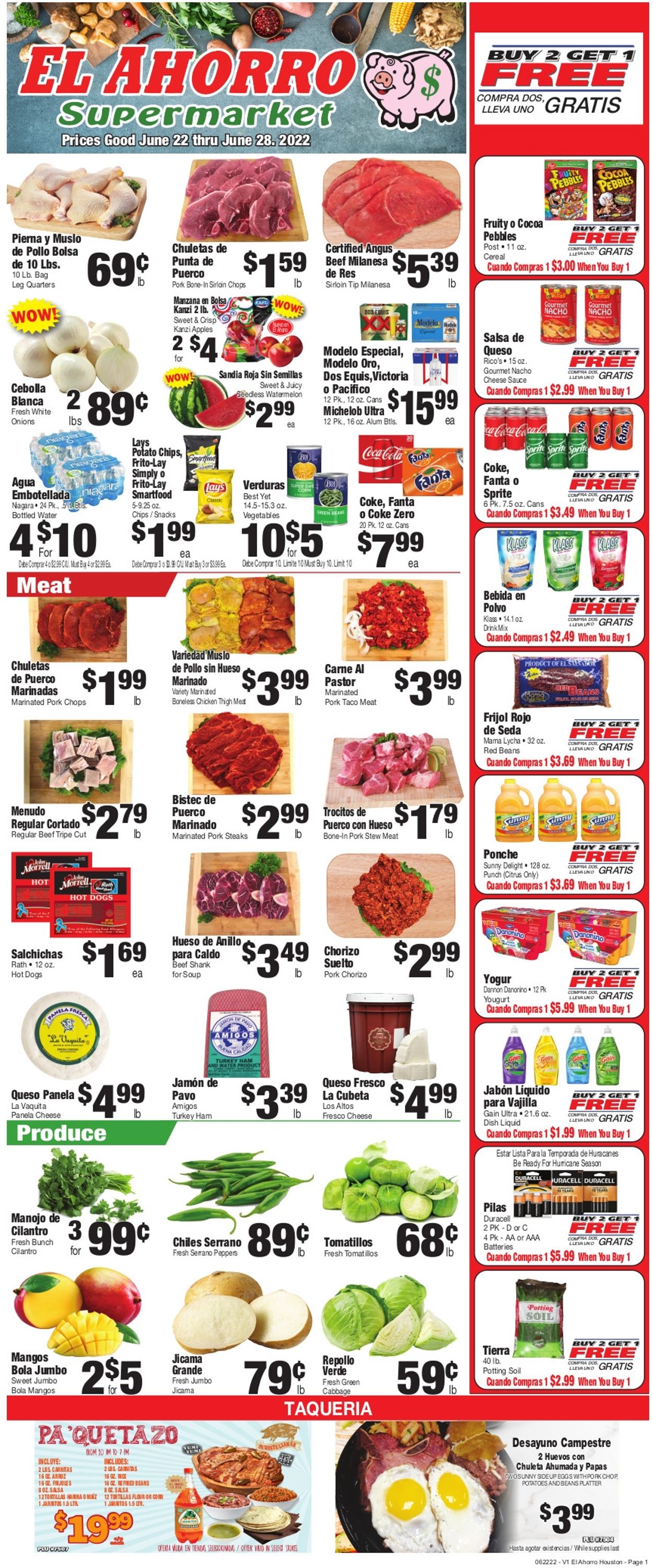El Ahorro Supermarket Weekly Ad Circular - valid 06/22-06/28/2022