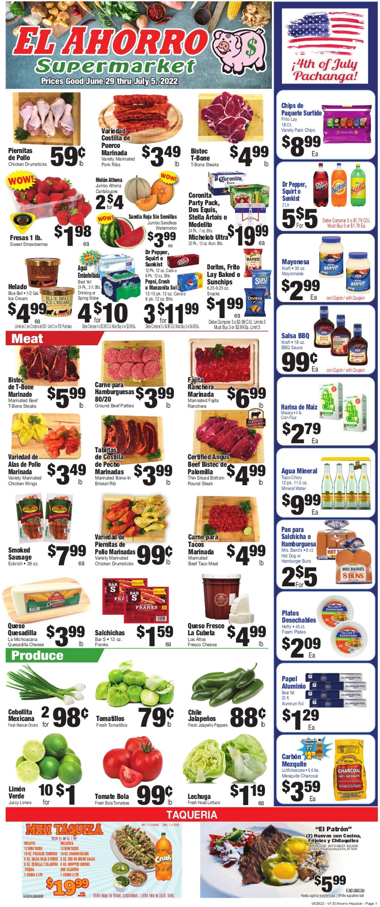 El Ahorro Supermarket Weekly Ad Circular - valid 06/29-07/05/2022