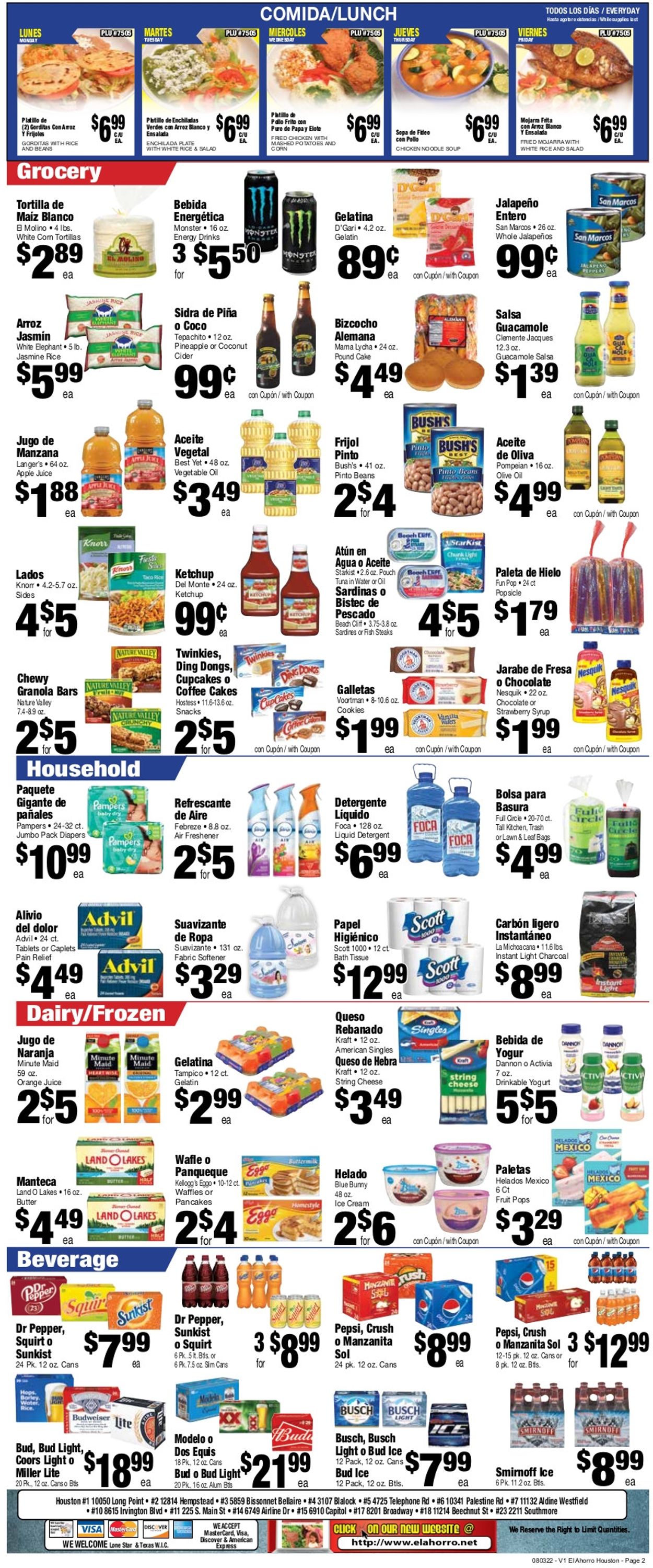 El Ahorro Supermarket Weekly Ad Circular - valid 08/03-08/09/2022 (Page 2)