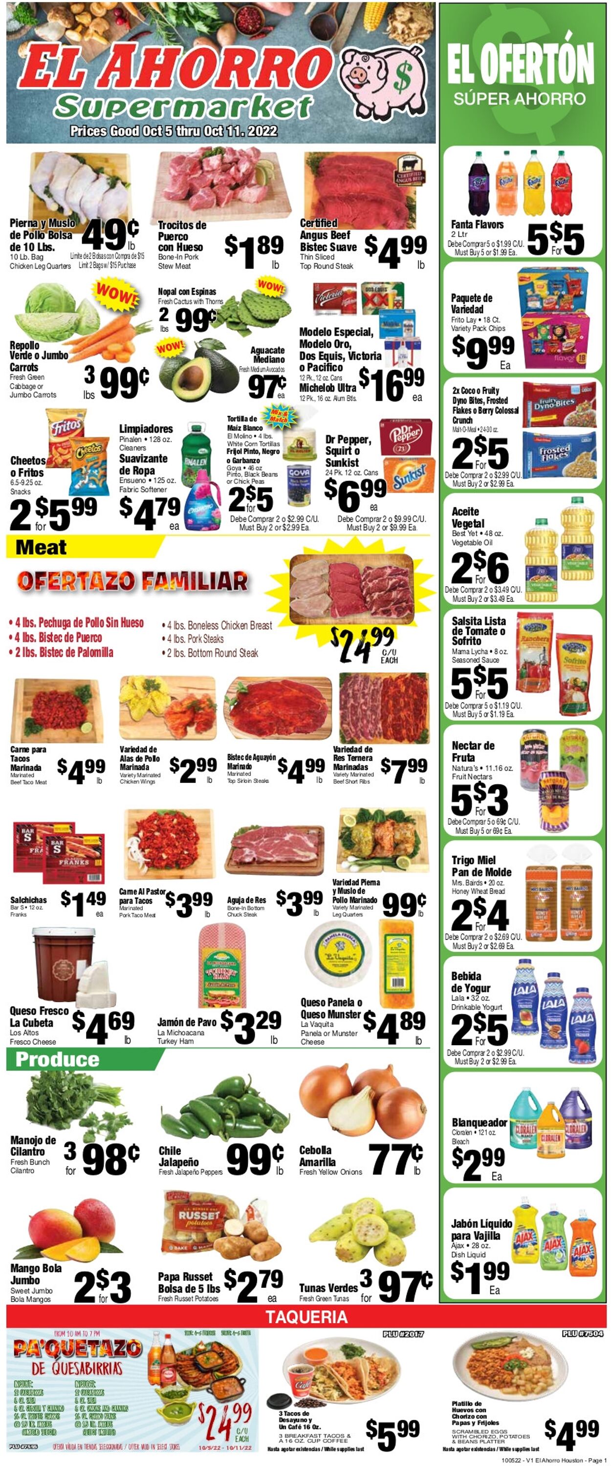 El Ahorro Supermarket Weekly Ad Circular - valid 10/05-10/11/2022