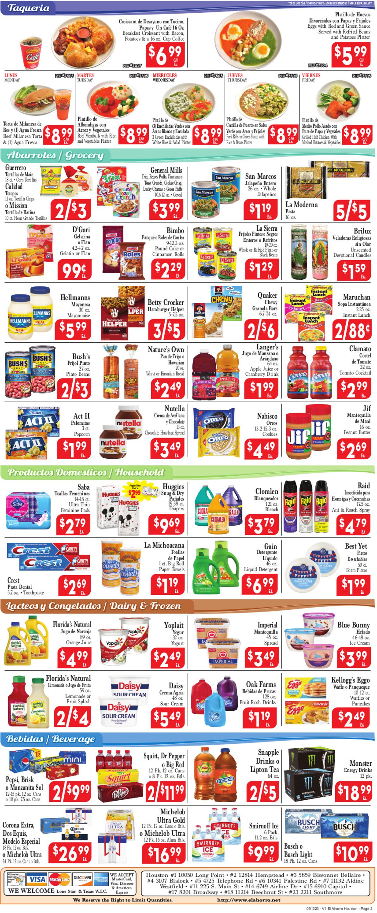 El Ahorro Supermarket Weekly Ad Circular - valid 09/13-09/20/2023 (Page 2)