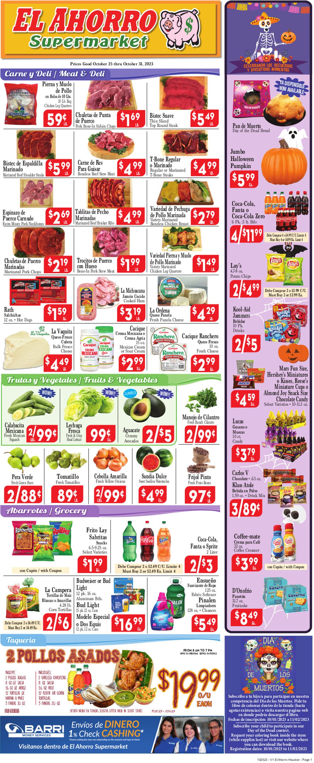 El Ahorro Supermarket Weekly Ad Circular - valid 10/25-11/01/2023