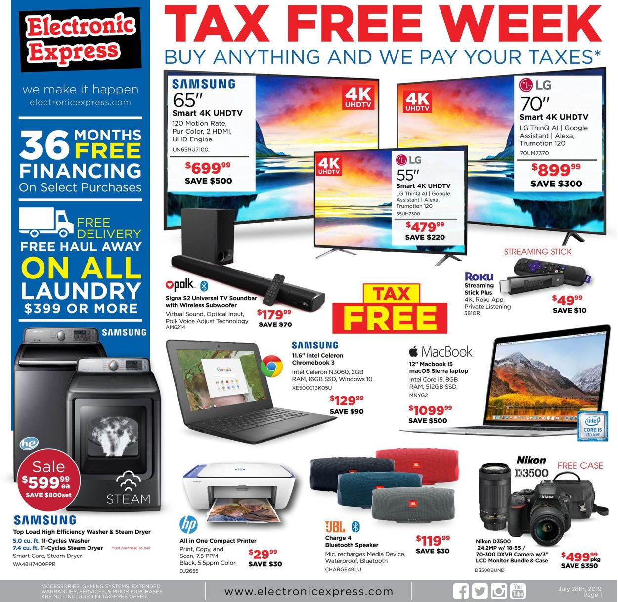Electronic Express Weekly Ad Circular - valid 07/28-08/03/2019