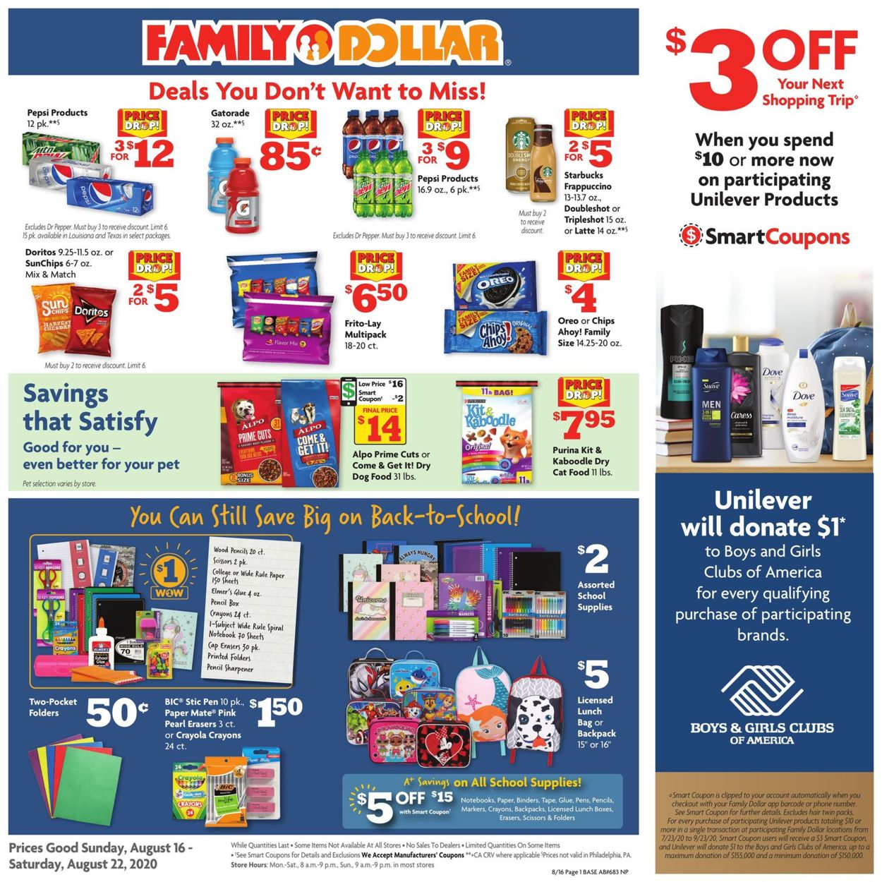 Family Dollar Weekly Ad Circular - valid 08/16-08/22/2020