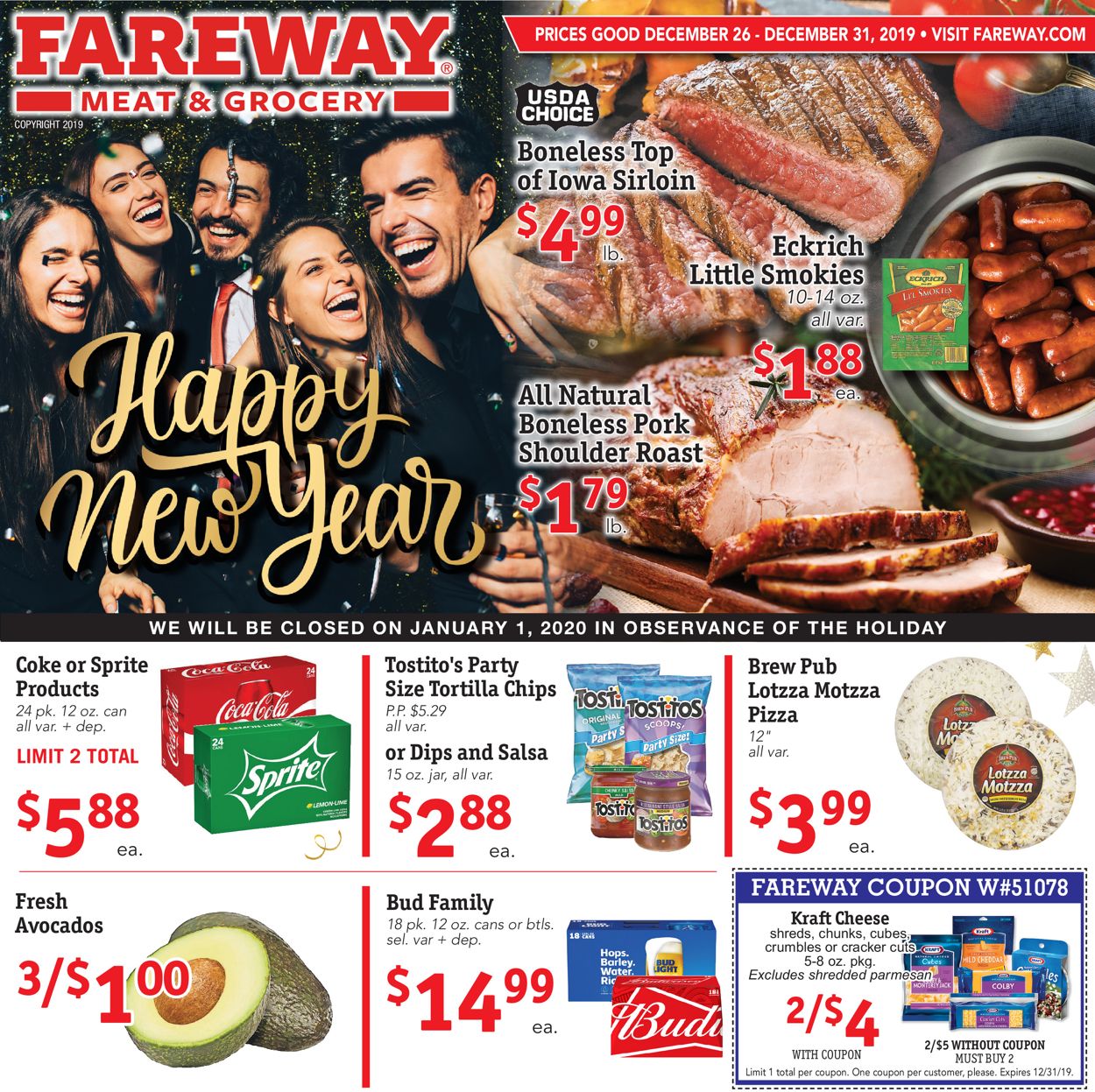 Fareway - New Year's Ad 2019/2020 Weekly Ad Circular - valid 12/25-12/31/2019