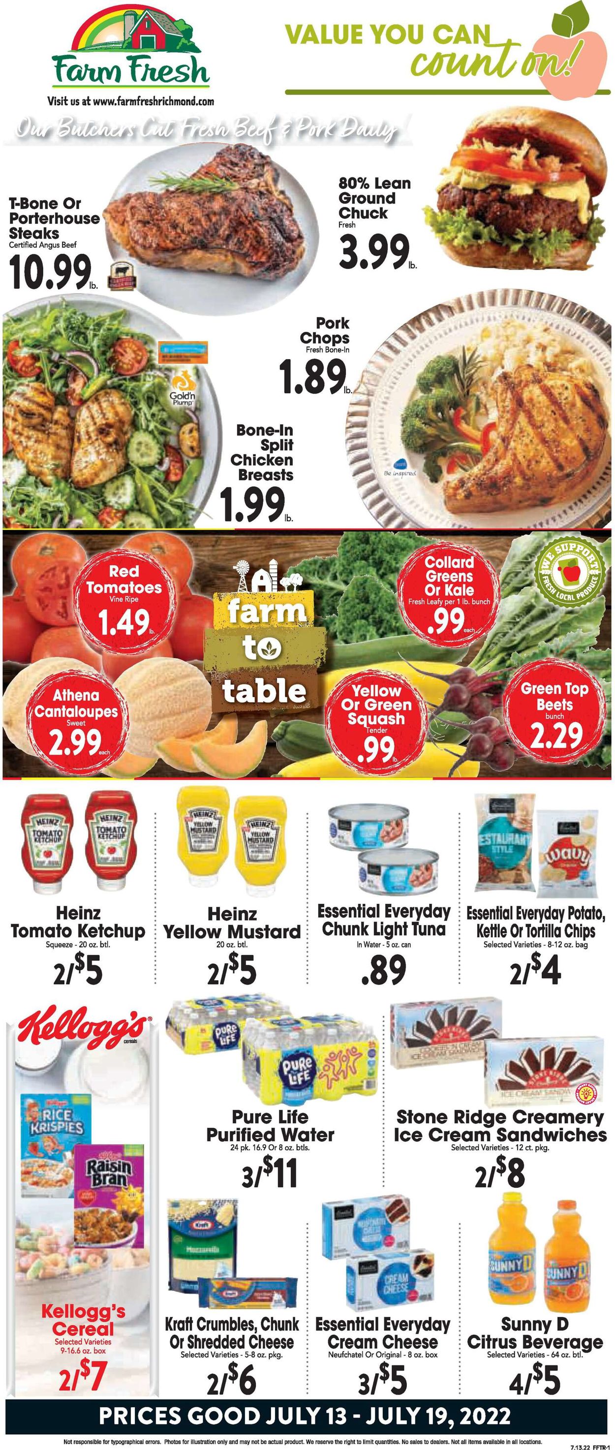Farm Fresh Weekly Ad Circular - valid 07/13-07/19/2022
