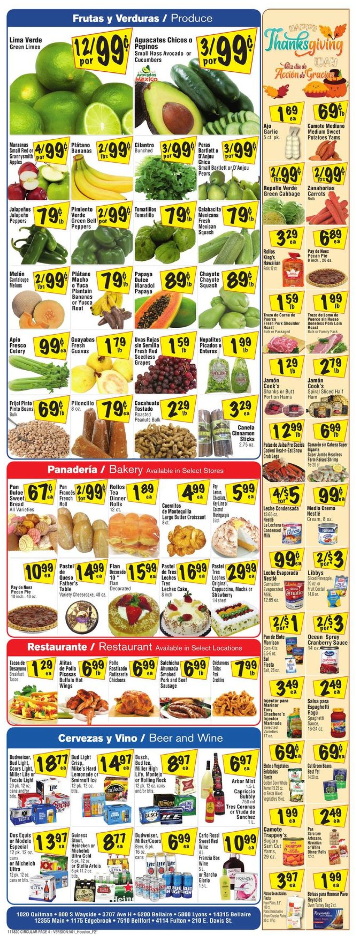 Fiesta Mart Thanksgiving 2020 Weekly Ad Circular - valid 11/18-11/24/2020 (Page 4)