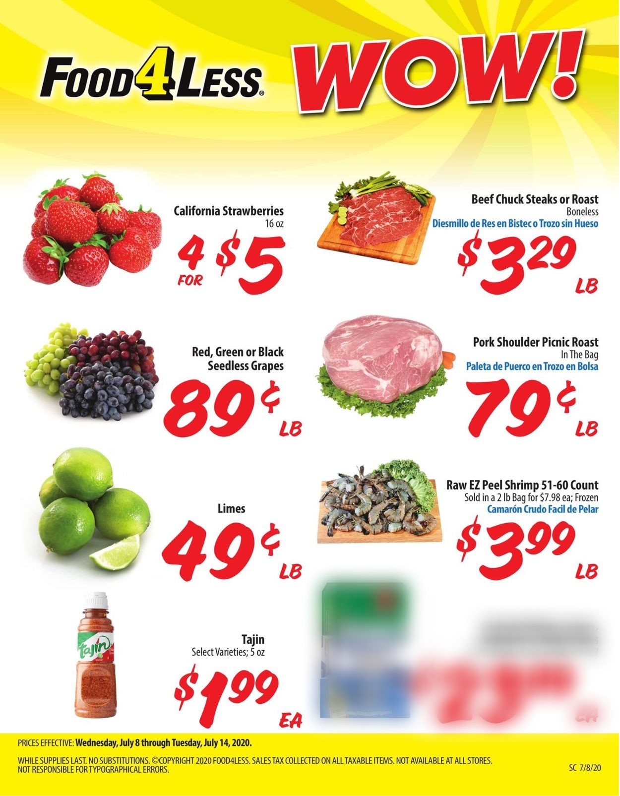 Food 4 Less Weekly Ad Circular - valid 07/08-07/14/2020
