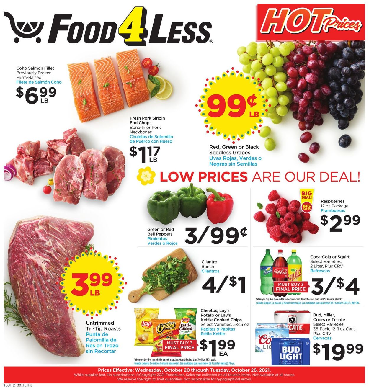 Food 4 Less Weekly Ad Circular - valid 10/20-10/26/2021