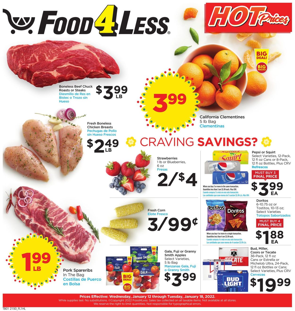Food 4 Less Weekly Ad Circular - valid 01/12-01/18/2022