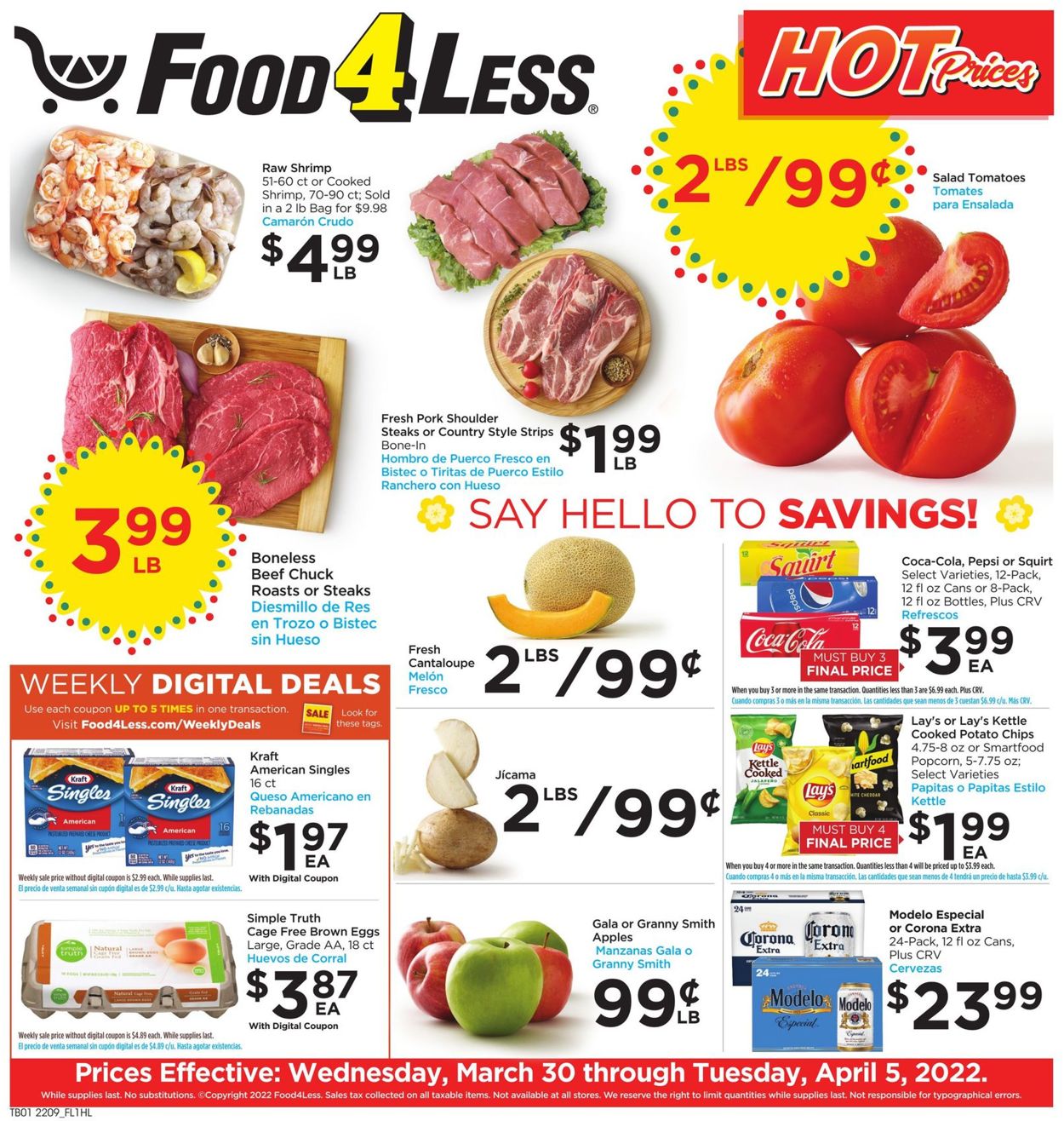 Food 4 Less Weekly Ad Circular - valid 03/30-04/05/2022