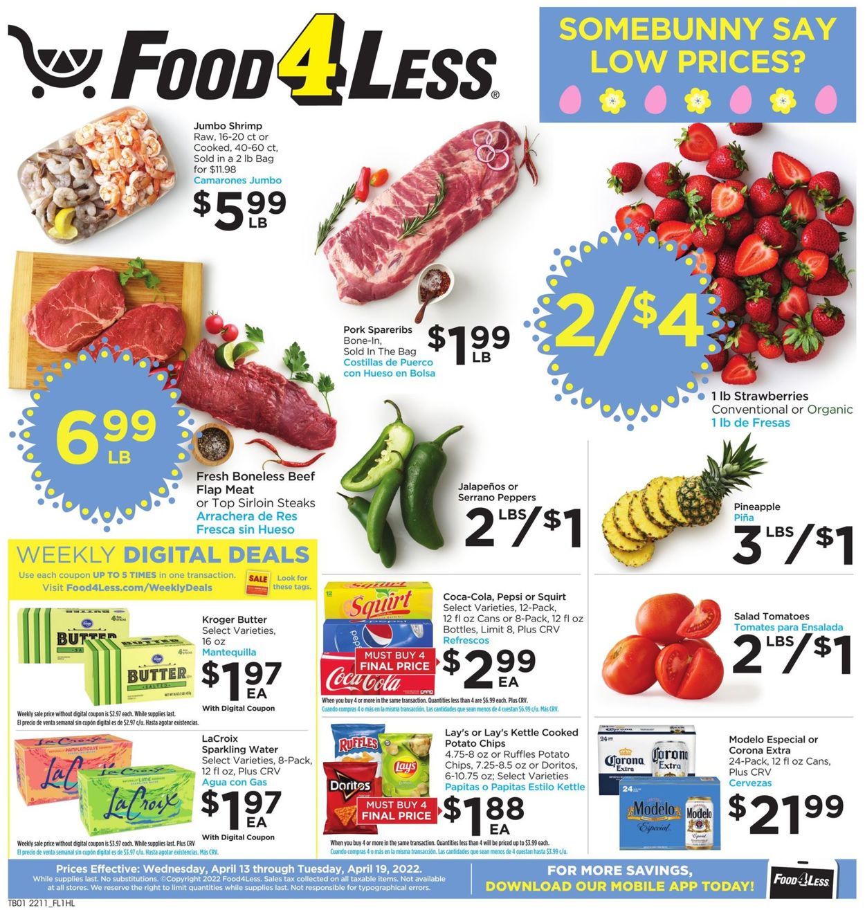 Food 4 Less EASTER 2022 Weekly Ad Circular - valid 04/13-04/19/2022