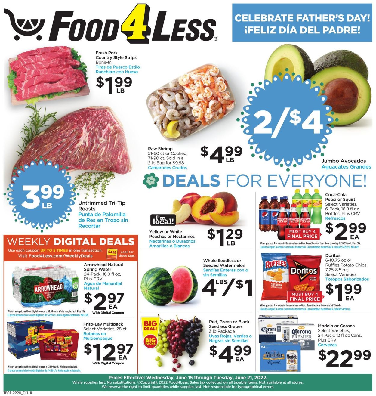 Food 4 Less Weekly Ad Circular - valid 06/15-06/21/2022