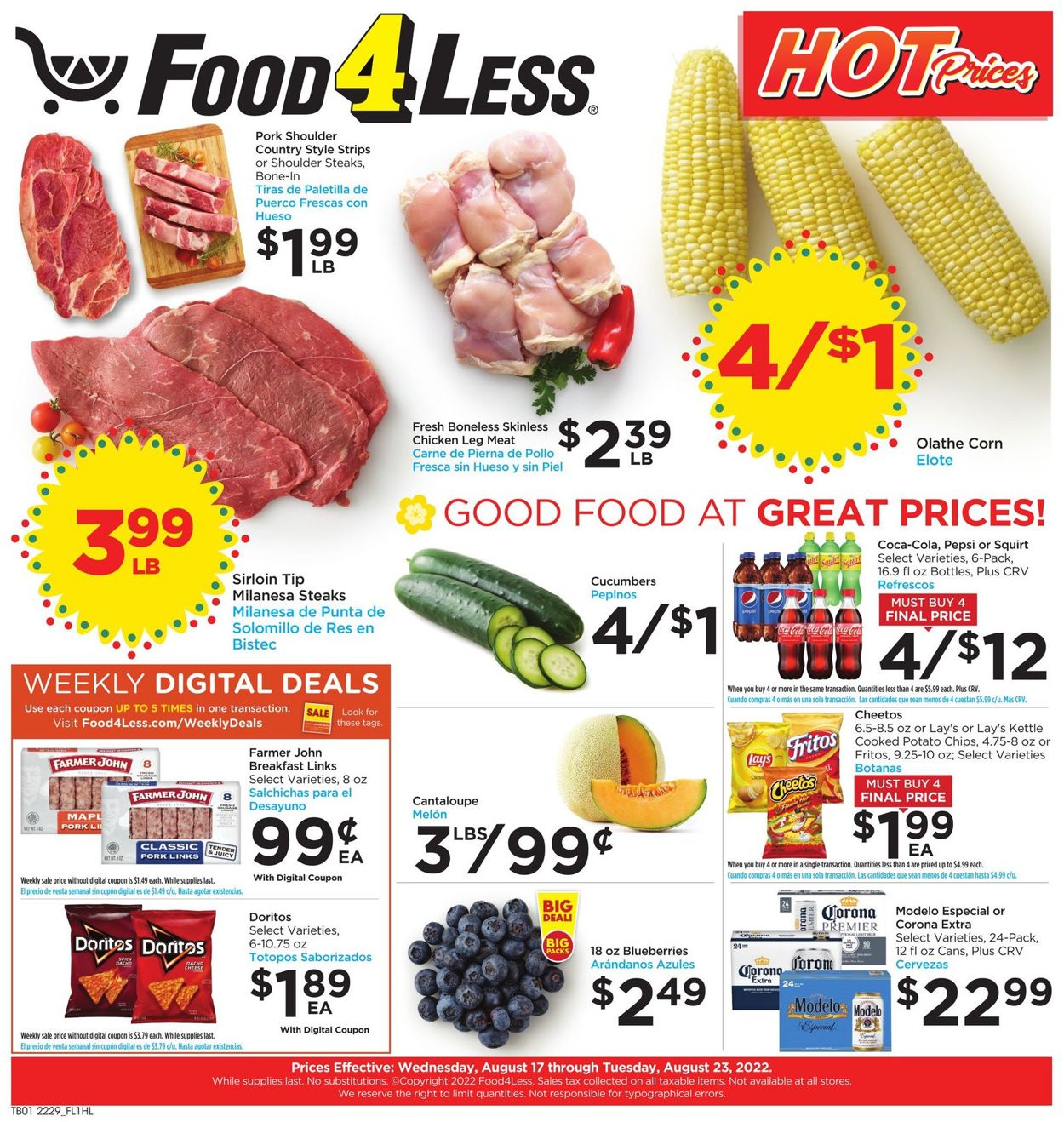 Food 4 Less Weekly Ad Circular - valid 08/17-08/23/2022