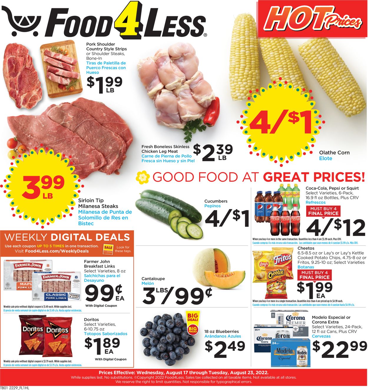 Food 4 Less Weekly Ad Circular - valid 08/17-08/23/2022