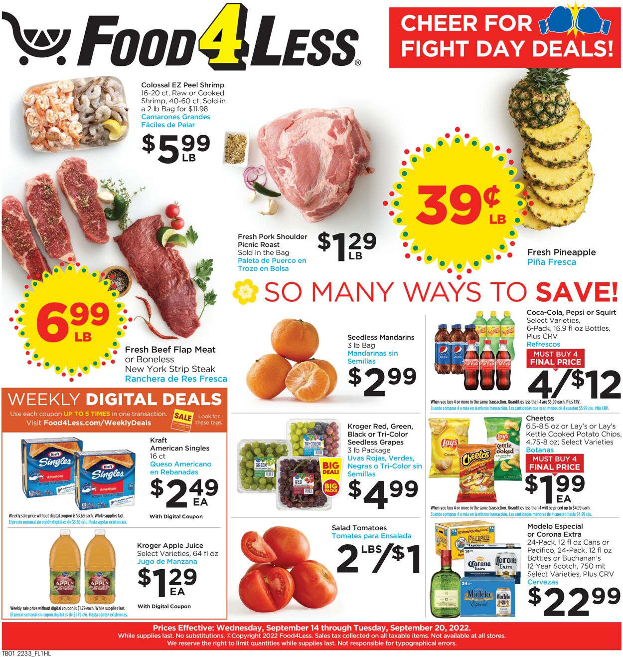 Food 4 Less Weekly Ad Circular - valid 09/14-09/20/2022